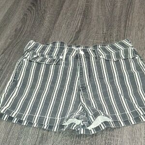 Levi Denizen/Black and White Striped Jean Shorts- Juniors Size 11- Waist 30
